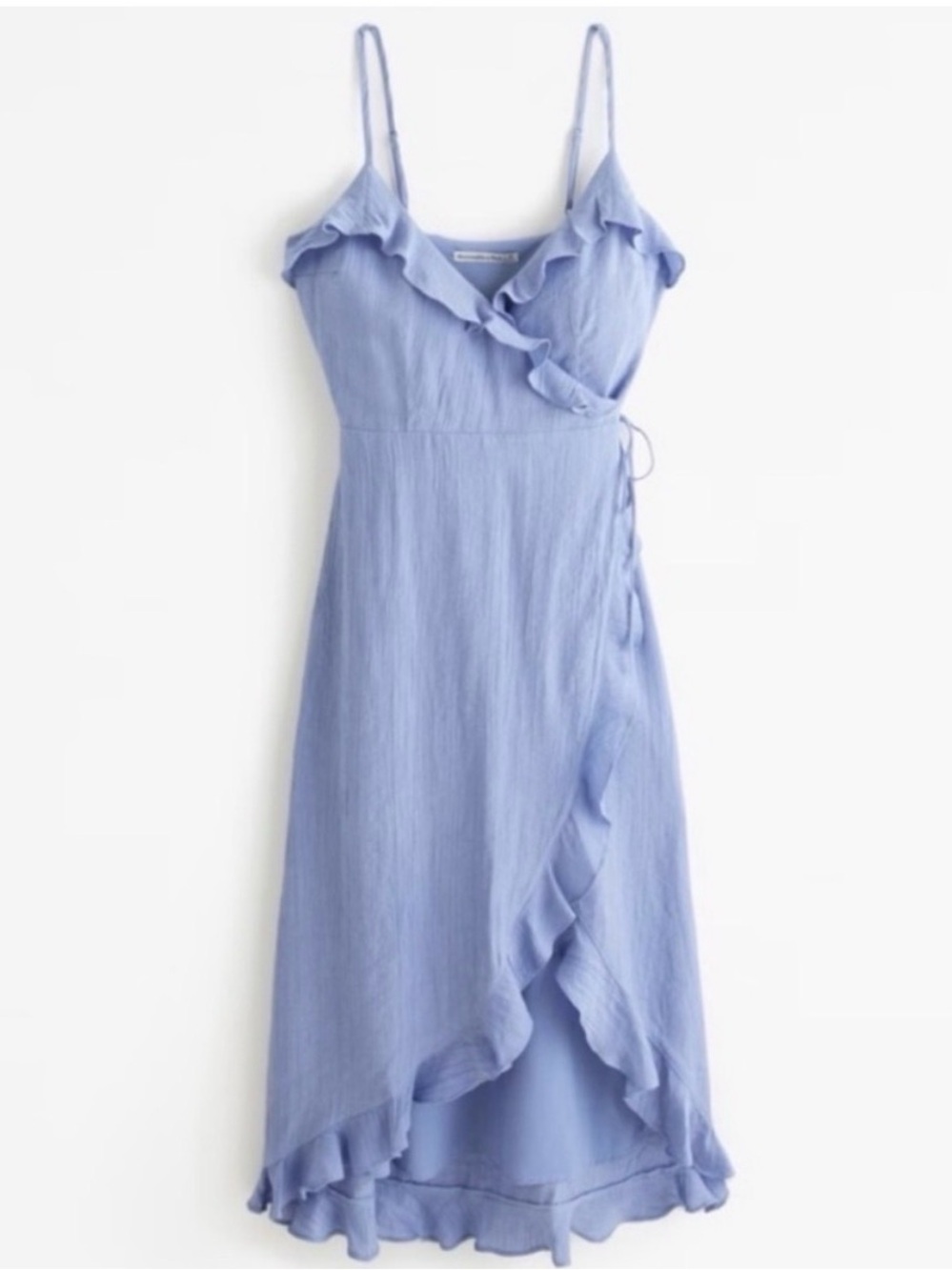 Abercrombie Light Blue Ruffle Wrap Midi Dress